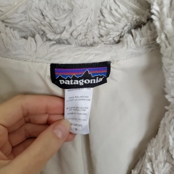 Patagonia Pelage Jacket Womens Medium Raw Linen Cream M 28215 High Pile Fleece - Picture 7 of 10